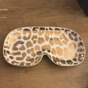 COPY - Mark and Graham Leopard Print Gold and White Trinket Dish